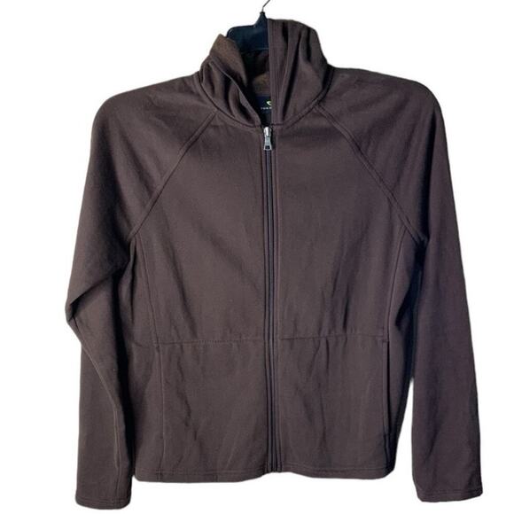 Tek Gear Fleece Sweatshirt Women M Long Sleeve Full Zip Raglan Cut Hooded Sporty - Picture 7 of 7